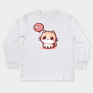 Whimsy Denial Kitty Kids Long Sleeve T-Shirt